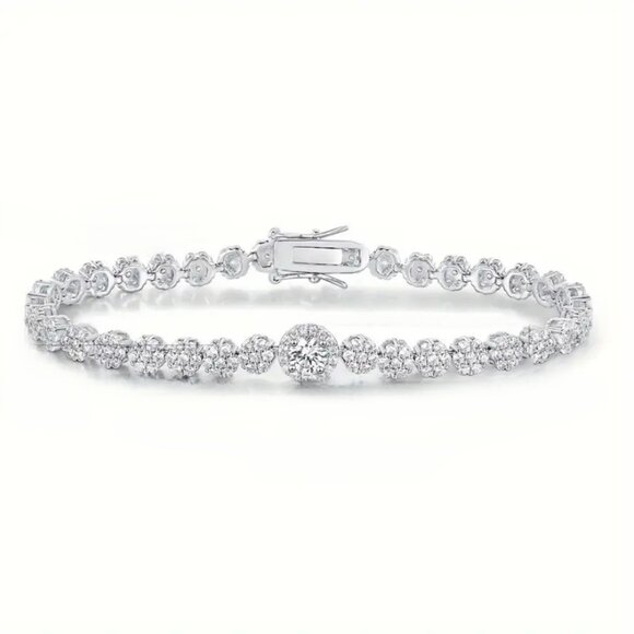 Solid Sterling Silver 2ct Diamond Womens Tennis Bracelet Ladies Jewelry 6" 6 in - Picture 5 of 5